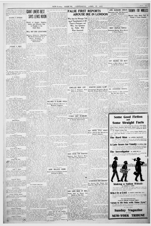 New-York Tribune du 17/04/1912